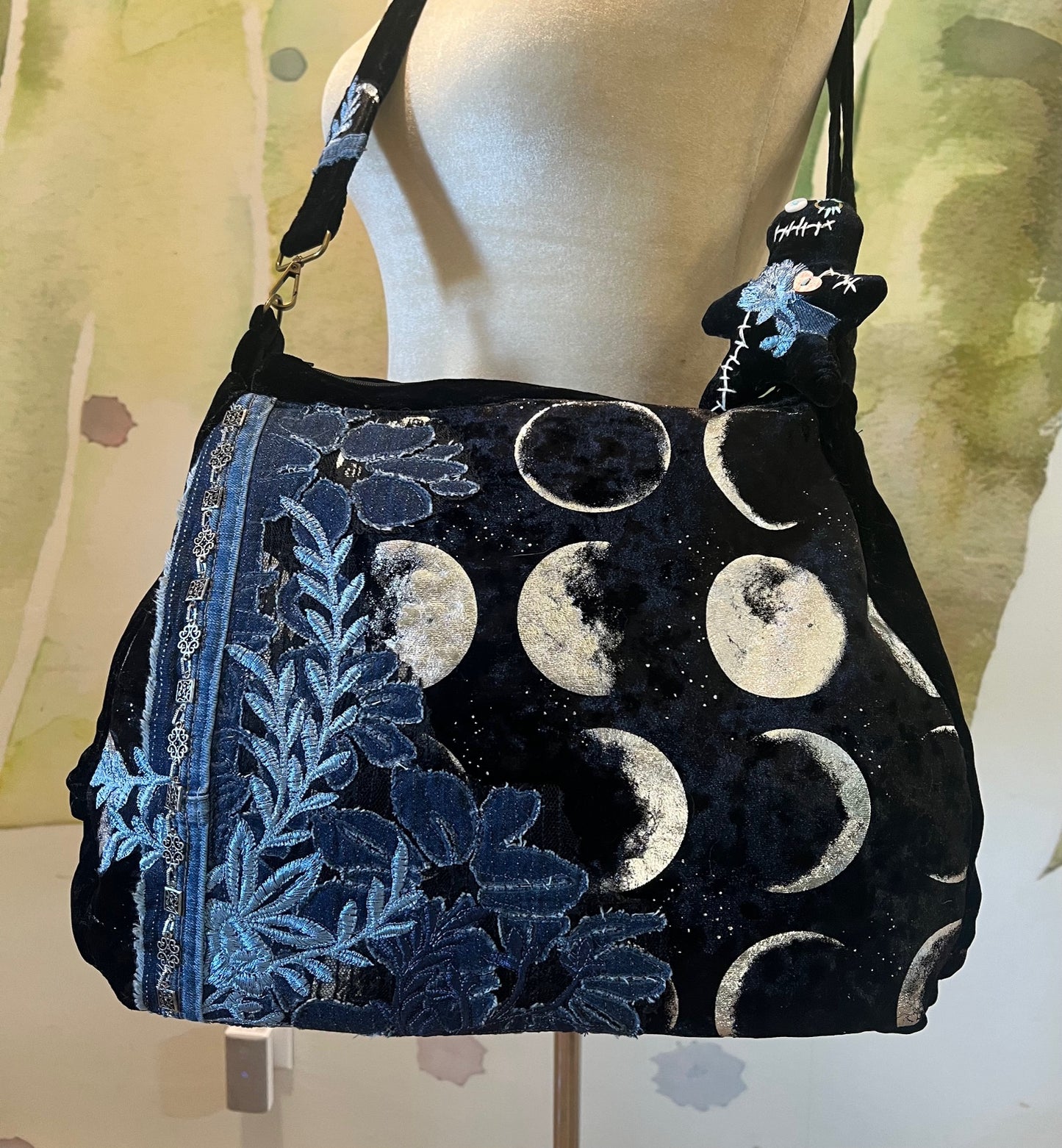Moon Phase Collection Purse - Black Velvet Cool n' Casual