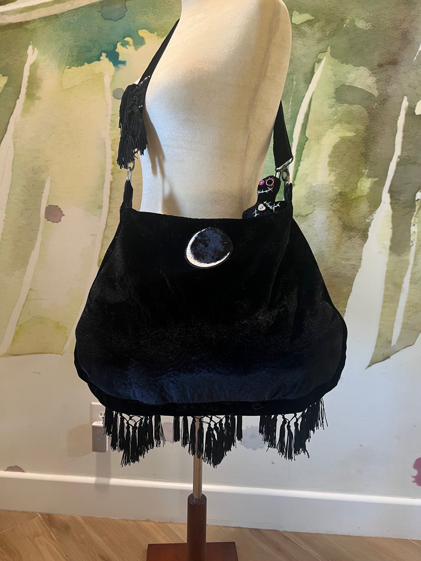 Moon Phase Collection Purse - Black Velvet So Boho