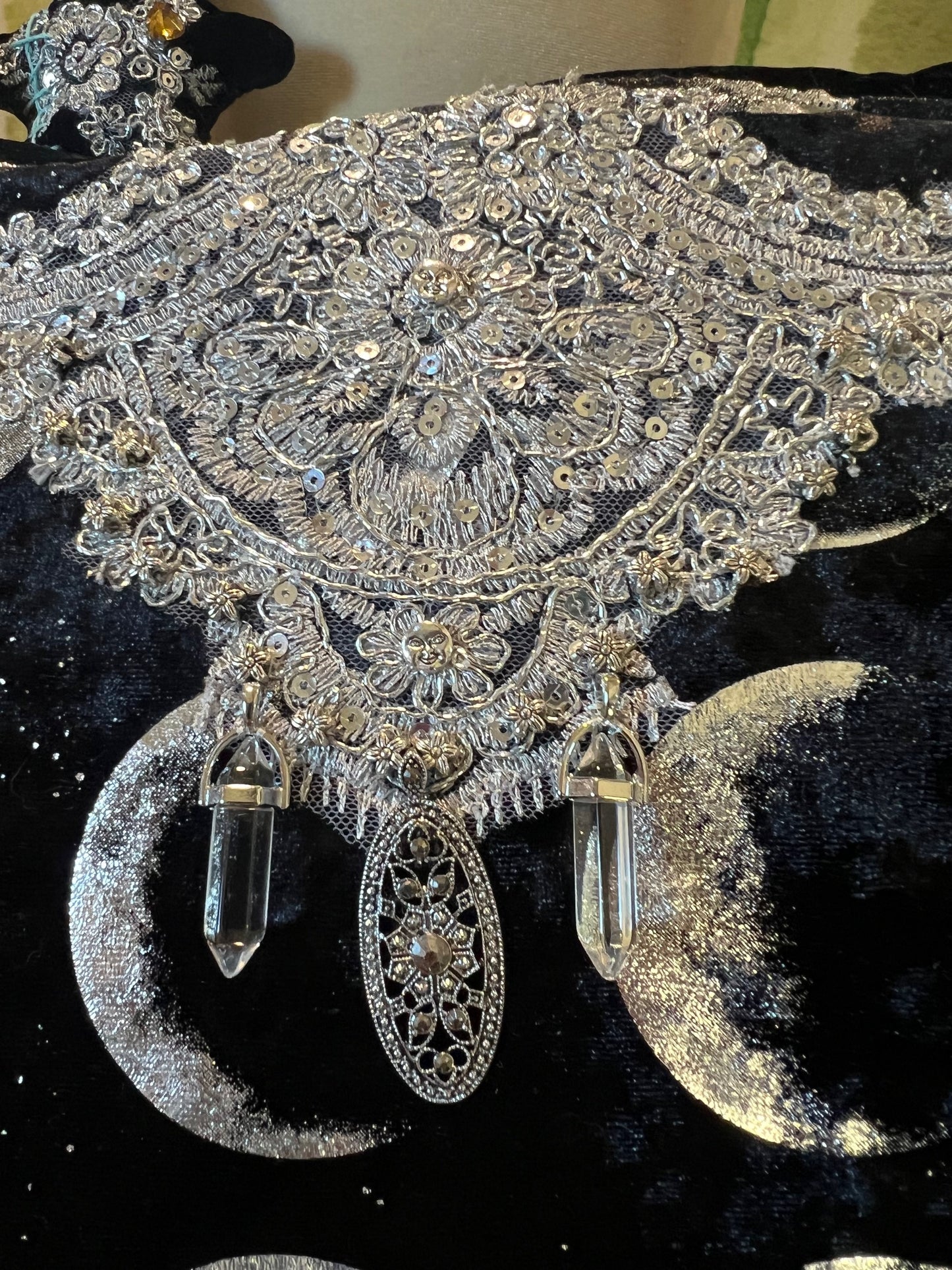 Moon Phase Collection Purse - Black Velvet Glam Goddess