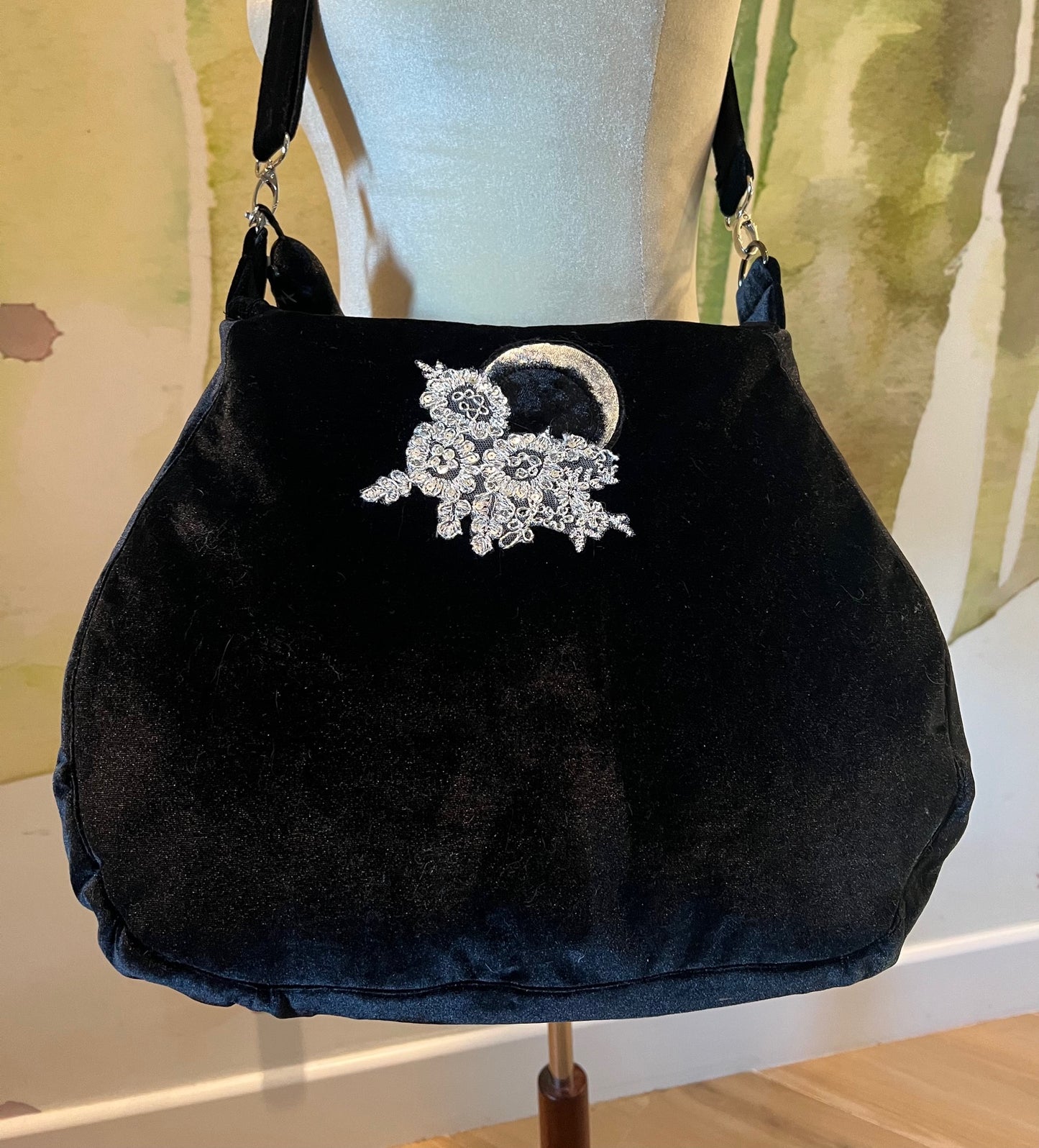 Moon Phase Collection Purse - Black Velvet Glam Goddess