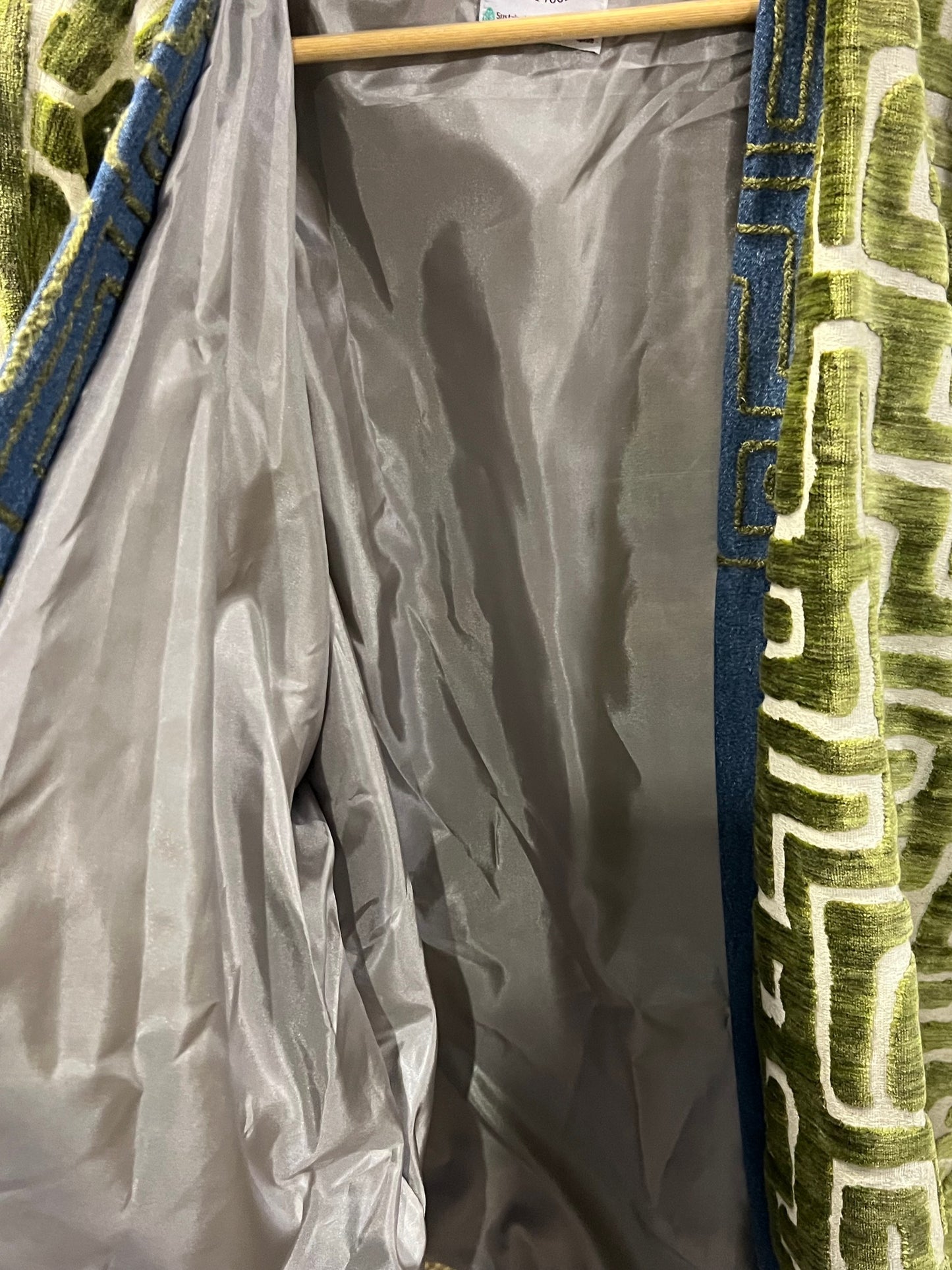 Olive Green Velvety Maze Kimono