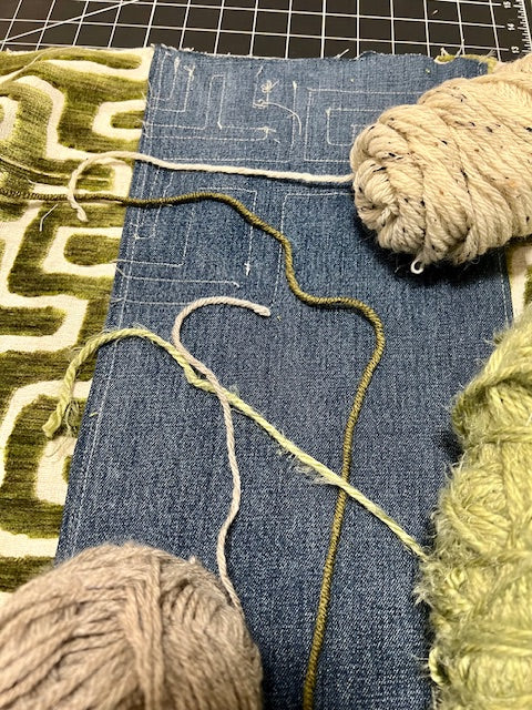 Olive Green Velvety Maze Kimono